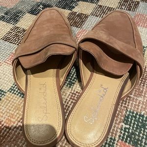 Tan Splendid suede mule slip ons